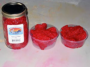 Borax cured and wet cured salmon roe bait – full skein frozen salmon roe for trout, steelhead, and salmon fishing